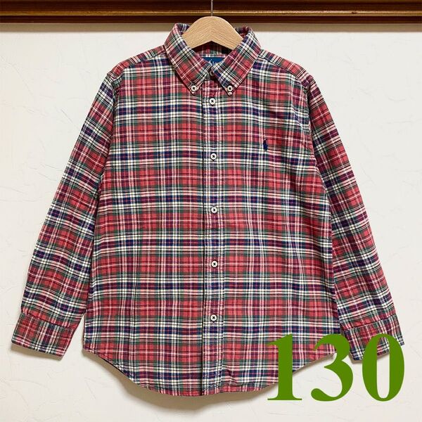 ラルフローレン トップス 130 長袖 シャツ チェック ブラウス ボタンダウン RALPH LAUREN