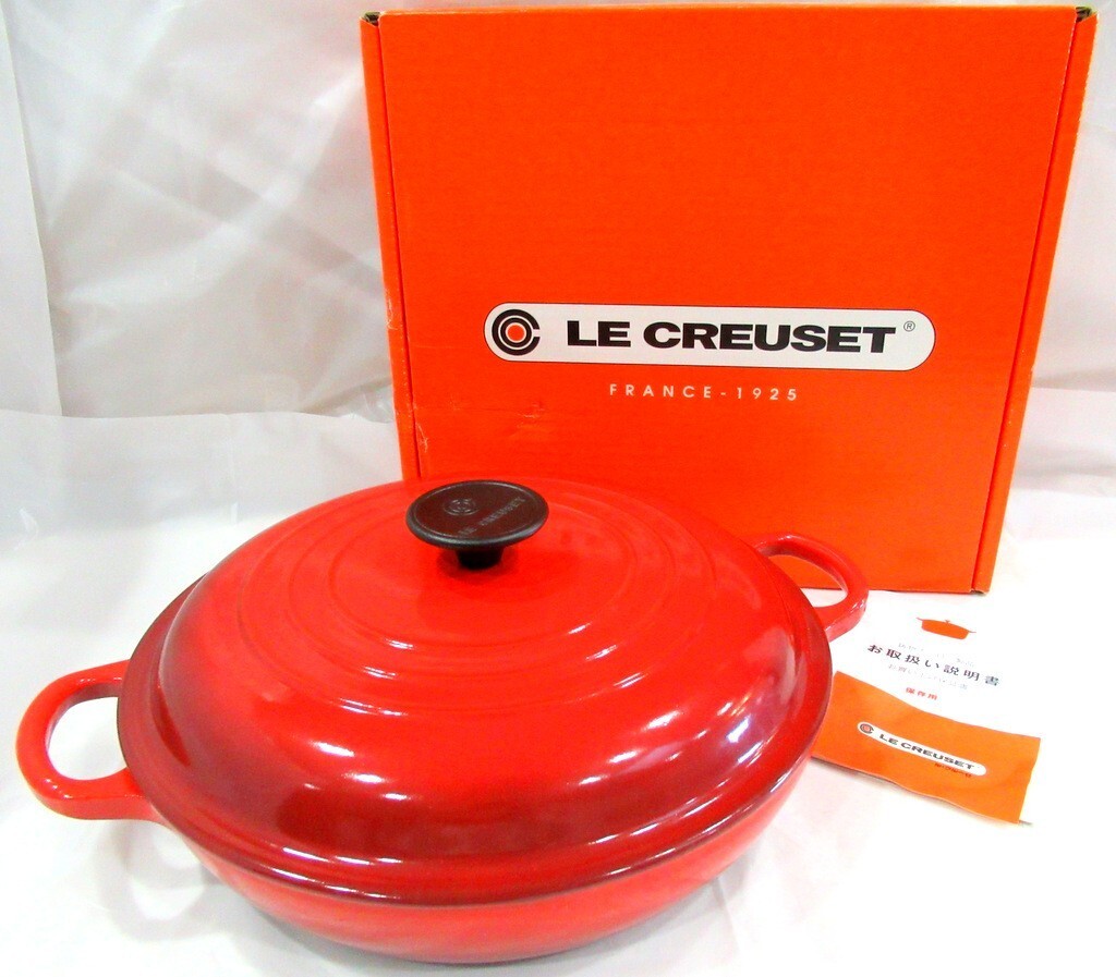 【未使用】LE CREUSET ル・クルーゼ 26cm キャセロール 赤 箱付き 楽天市場】ル・クルーゼ LE CREUSET 両手鍋 ビュッフェ