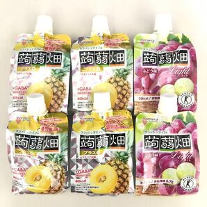 クラッシュタイプの蒟蒻畑 ライト ぶどう味 プラス パイナップル味 計6個