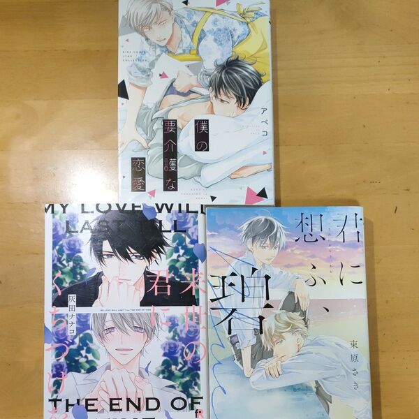 君に想う、碧 束原さき/来世の君にくちづけを 灰田ナナコ/僕の要介護な恋愛 アベコ BLコミック 初版 3冊セット