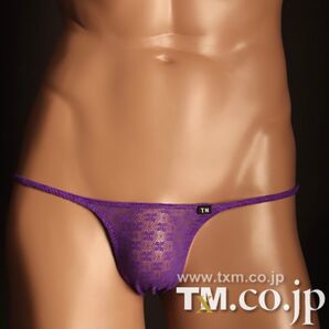 TMコレクション Soft woolly lace ハギナシシャープ Tバック ハイライズ パープル 下着 水着