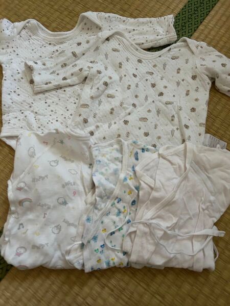 ベビー肌着あったか2枚、半袖3枚