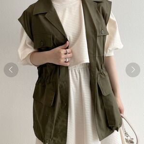 w closet オープンカラーミリタリーベスト