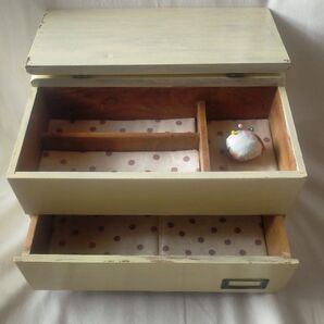 昭和レトロ 引き出し付き裁縫箱 リメイク済 古道具