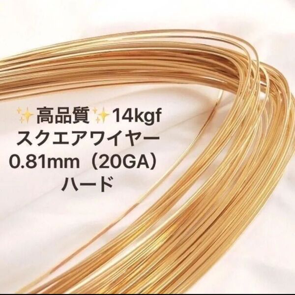 新価格 14kgf 0.81mm スクエアワイヤー ハード 50センチ