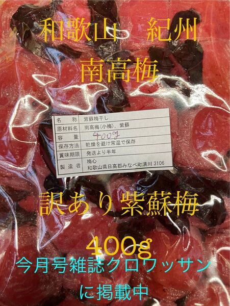 和歌山 紀州 南高紫蘇梅 訳あり 大切れお徳用 着色料 保存料なし 昔ながらの紫蘇梅
