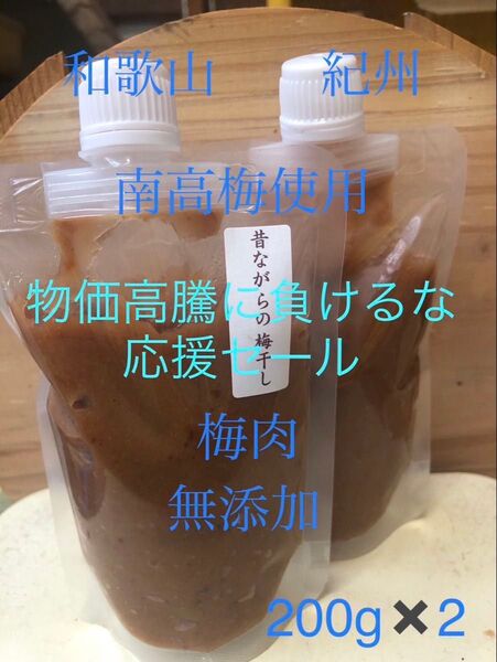 和歌山県産 紀州南高梅 梅肉 無添加 200g×2パック