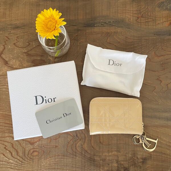 Christian Dior ベージュ カードケース
