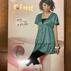 f*ing MOTESTO 7分丈レギンス/936ブラックホワイト/セイラーリボン/No.057-5211/蛯原友里/福助