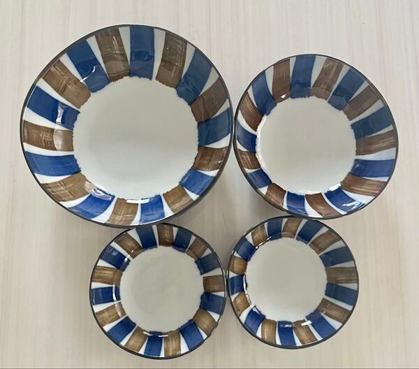 未使用品 イーストテーブル 和食器 小鉢 中鉢 青茶サビ十草 日本製 美濃焼