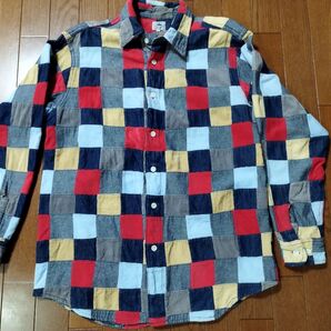 クレイジーパターンシャツ パッチワークシャツ ネルシャツ デニムシャツ コーデュロイシャツ