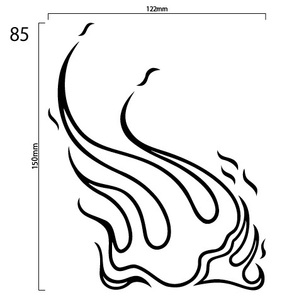 自作カッティングステッカー ファイヤーパターン 炎 火 85 122×150mm ネコポス対応可能 ステッカー 商品同梱可 新品[S-131]