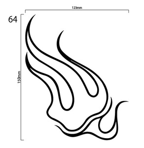 自作カッティングステッカー ファイヤーパターン 炎 火 64 123×150mm ネコポス対応可能 ステッカー 商品同梱可 新品[S-110]