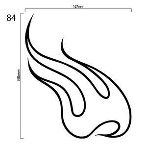自作カッティングステッカー ファイヤーパターン 炎 火 84 127×150mm ネコポス対応可能 ステッカー 商品同梱可 新品[S-130]