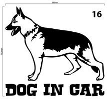 自作カッティングステッカー DOG IN CAR / ドッグインカー パターン 16 182×200mm ネコポス対応可 ステッカー 商品同梱可 新品[S-213]_画像1