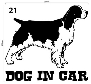 自作カッティングステッカー DOG IN CAR / ドッグインカー パターン 21 183×200mm ネコポス対応可 ステッカー 商品同梱可 新品[S-218]
