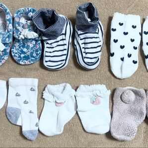 【6点セット】プチバトー petit main UNIQLO 新生児 ベビー 靴下 ソックス ルームシューズ
