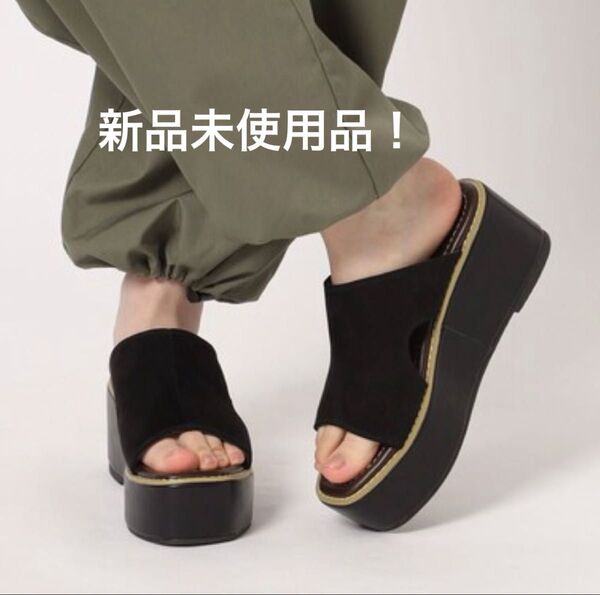 新品!ESPERANZA 厚底サンダル ブラック スエード M