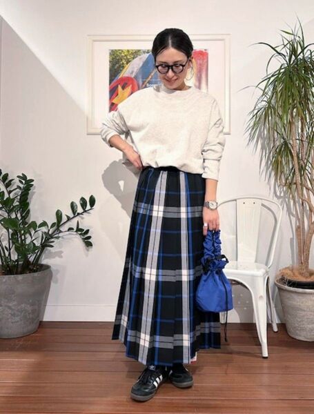 新品 アーバンリサーチ/サニーレーベル チェックプリーツイージースカート 38