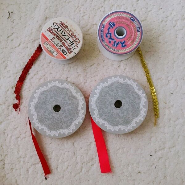 【まとめ売り】サテンリボン 両面 ユザワヤ スパンコール ハンドメイド