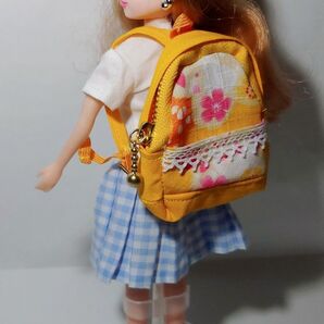 【No.65】リュック(イエロー) リカちゃん ドール用 キーホルダー