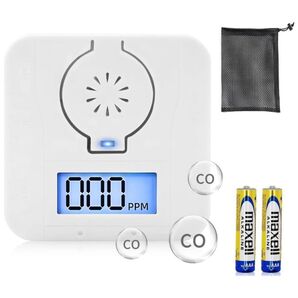 一酸化炭素チェッカー キャンプ用 キャンプアラーム 一酸化炭素警報器 90dB以上大音量 メッシュ袋付き 日本語説明書付き