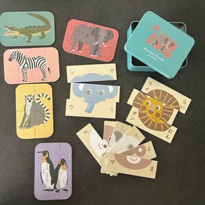 動物パズル 木製 2個セット 両面使える