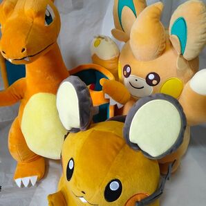 【ポケモン ぬいぐるみ だいだい色組】だいだい色のポケモン 3体 リザードン パモット デデンネ