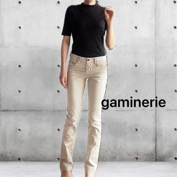 122【gaminerie】ストレッチ ストレートパンツ