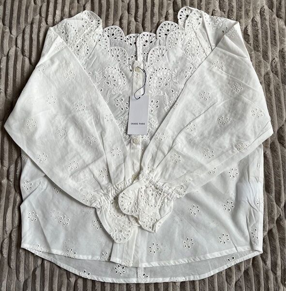 SHARE PARK LADIES シェアパーク パンチングレースブラウス S