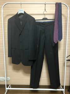 the suit company セットアップスーツ　春夏仕様　ダークグレー　Vitale Barberis Canonico生地　ネクタイ2本セット