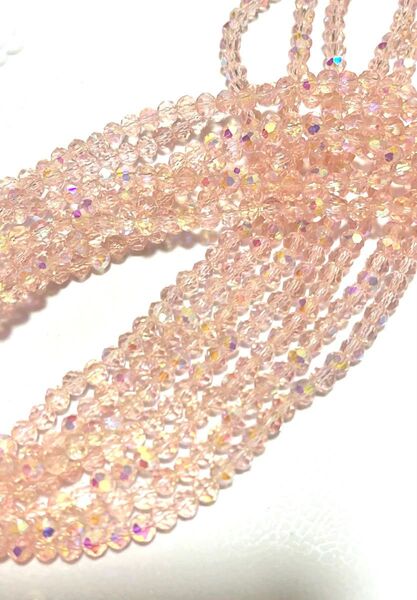 4mm ガラス 多面カットビーズ 7連セット
