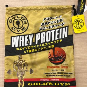 ゴールドジム×しまむらコラボプロテインパッケージ柄 巾着