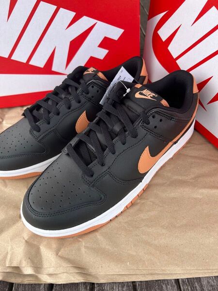 新品未使用 ナイキ ダンク ロー NIKE DUNK LOW RETRO BLACK/AMBER 28.5