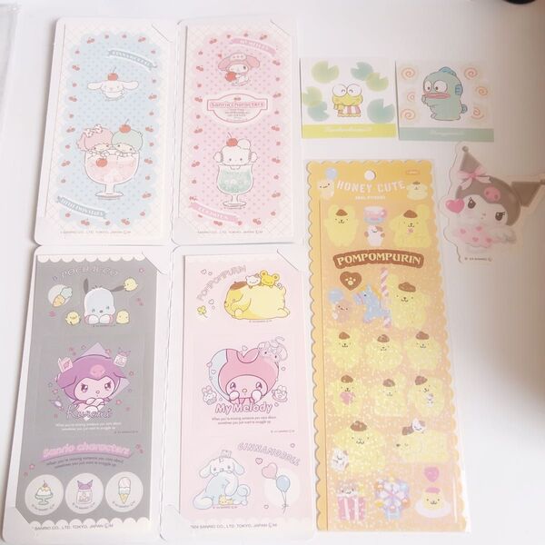 サンリオ ステッカー マイメロ クロミ ポムポムプリン ポチャッコ けろっぴ ハンギョドン キティー きゃらくたぶるステッカーズ