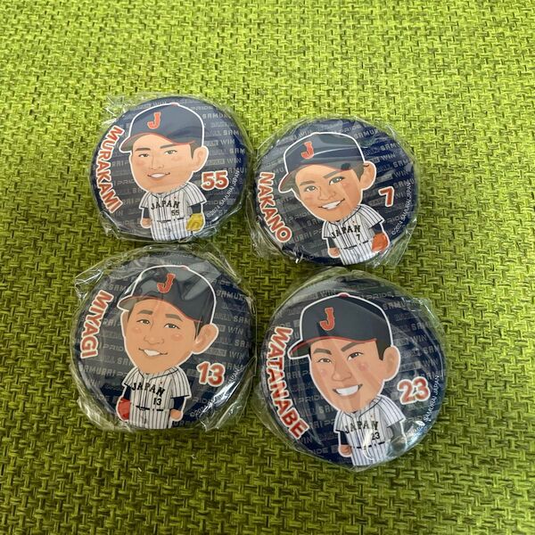 新品 侍ジャパン 缶バッジ 4個
