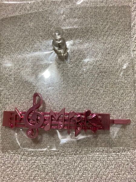 レア 美品 ミルク MILK ロゴ入り ヘアピン ロリータ ゴスロリ ラインストーン 音符 ト音記 ピンク