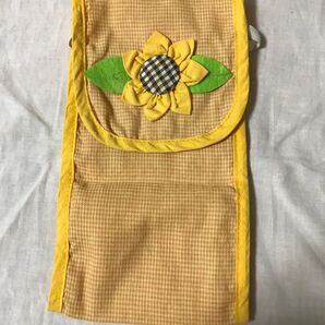 トイレットペーパーホルダー 向日葵 黄色チェック