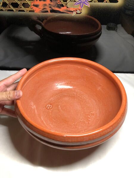 灰器1本 赤樂 美品「桂」印 炭道具・灰道具 茶道具 平成時代 未使用