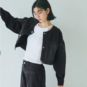 コカ coca クロップドデニムジャケット レディース Lサイズ