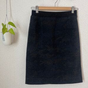 【美品】classical クラシカル 迷彩柄ウール混紡 ダークグレー タイトスカート試着のみ