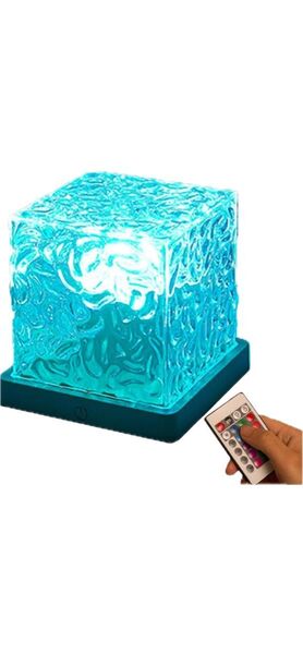 天水ランプ ベッドサイド LEDライト USB充電キューブ型リモコン