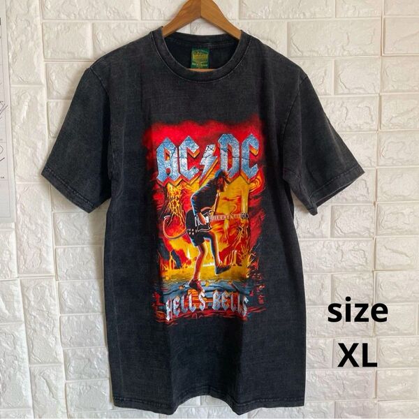 ACDC ヴィンテージ 半袖 Tシャツ XLサイズ 黒 ロック バンド 新品 送料無料