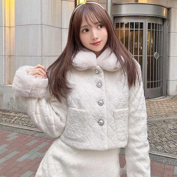 ミシェルマカロン ファーキルティングセットアップ
