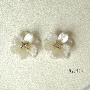 No.440 ハンドメイド レジン 桜ピアス イヤリング