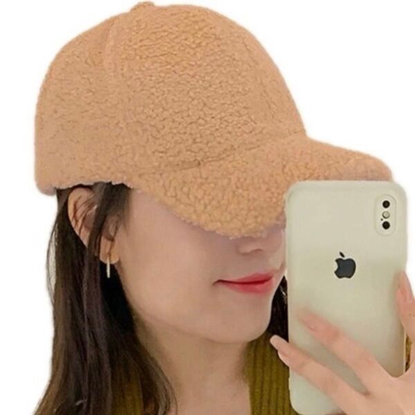 ボアキャップ レディース メンズ 帽子 キャップ もこもこ 冬 防寒 ベージュ 無地 ゴルフ