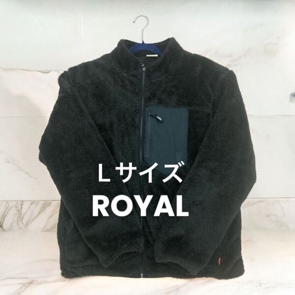 【UNIQLO3L相当】ロイアル ボアフリースジャケット ブラック Lサイズ ゆったりめ