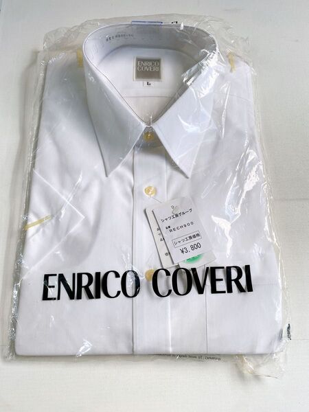 L-半袖 メンズワイシャツ ドレスシャツ ホワイト無地 形態安定 ビジネスシャツドレスシャツ
