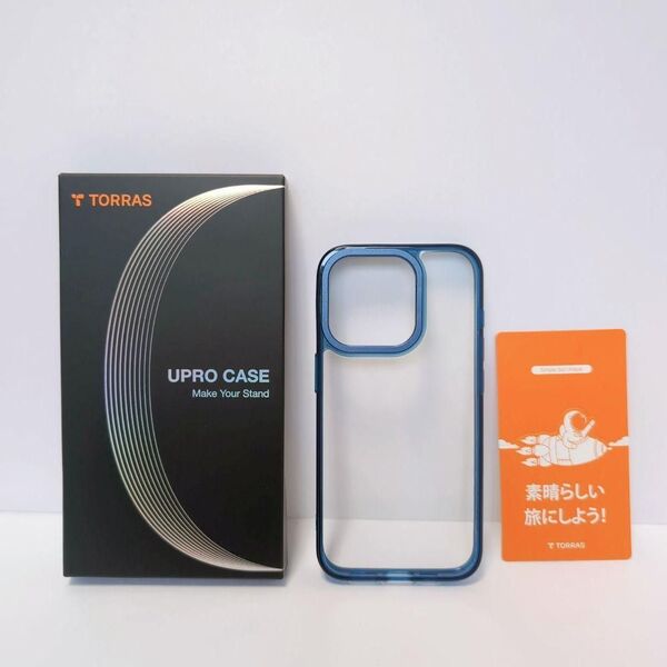 iPhone 15 Pro 用 ケース 強化ガラス カメラスタンド 青 メタリックブルー