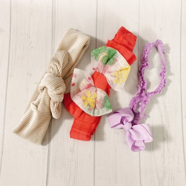 美品 ベビー ヘアバンド 3点セット ブランシェス カチューシャ まとめて グッズセット リボン キッズ 女の子 ナチュラル
